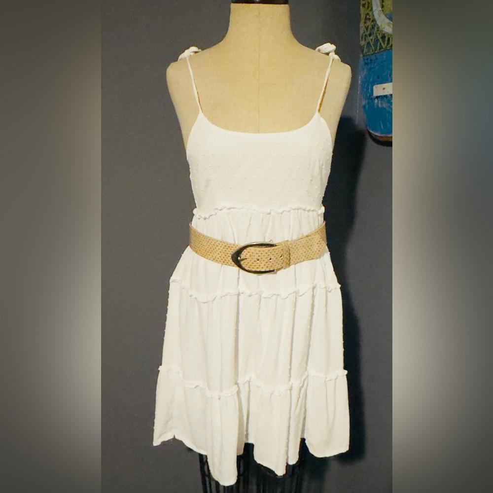 SHEIN White Spaghetti Strap Mini Dress